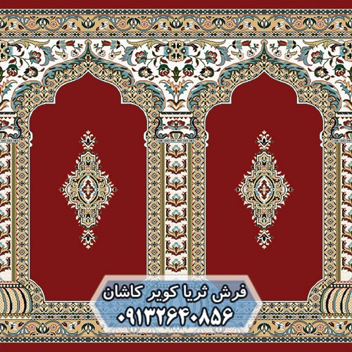 فرش نماز 700 شانه طرح رضوان قرمز
