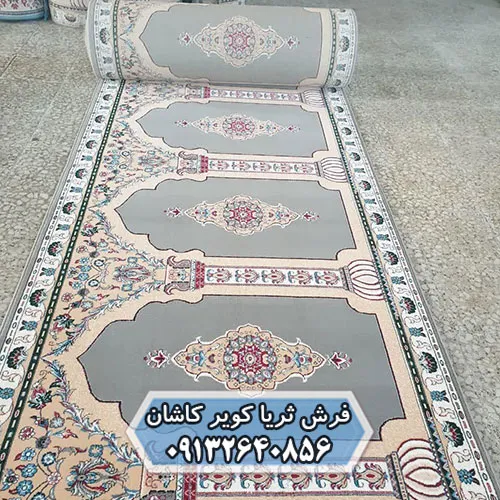 سجاده فرش (فرش نمازخانه، فرش مسجد) محرابی رنگ فیلی